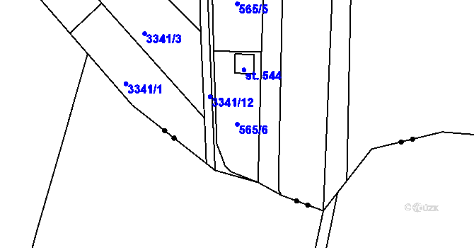 Parcela st. 565/6 v KÚ Nemošice, Katastrální mapa