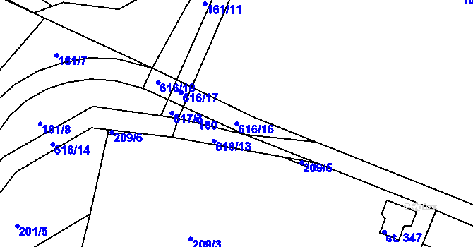 Parcela st. 616/16 v KÚ Nemošice, Katastrální mapa