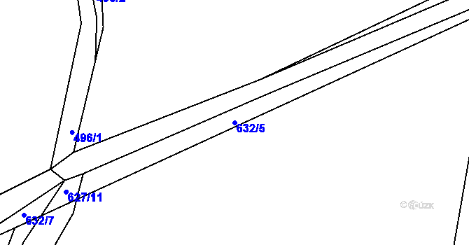 Parcela st. 632/5 v KÚ Nemošice, Katastrální mapa