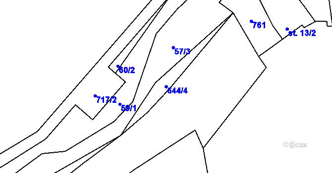 Parcela st. 644/4 v KÚ Nemošice, Katastrální mapa