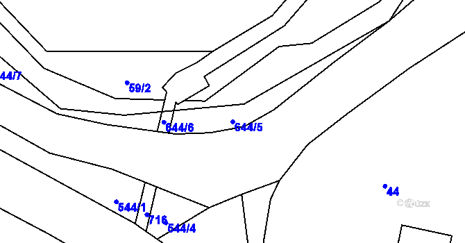 Parcela st. 644/5 v KÚ Nemošice, Katastrální mapa