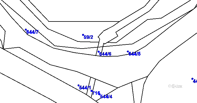 Parcela st. 644/6 v KÚ Nemošice, Katastrální mapa