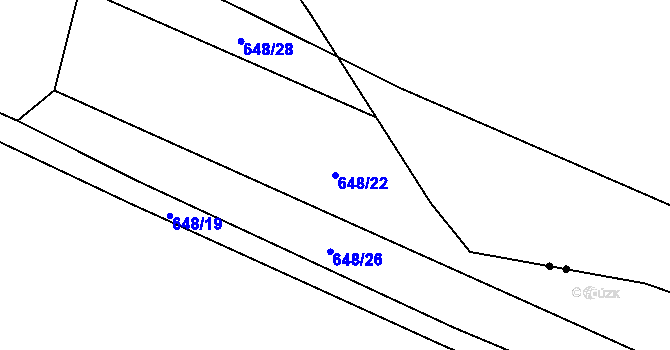 Parcela st. 648/22 v KÚ Nemošice, Katastrální mapa