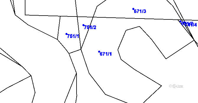 Parcela st. 671/1 v KÚ Nemošice, Katastrální mapa