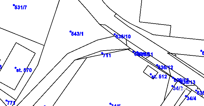 Parcela st. 711 v KÚ Nemošice, Katastrální mapa