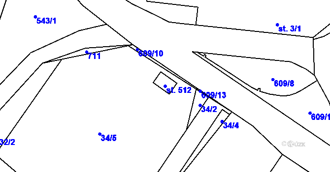Parcela st. 512 v KÚ Nemošice, Katastrální mapa