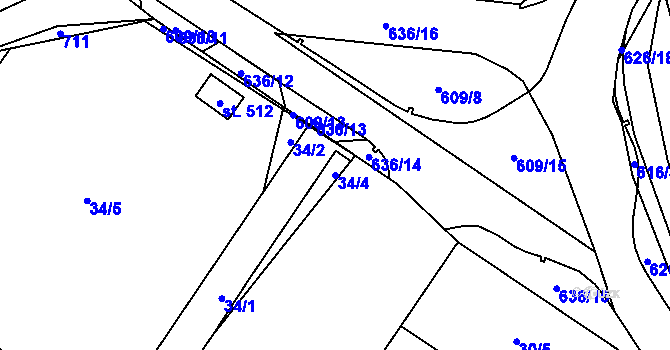 Parcela st. 34/4 v KÚ Nemošice, Katastrální mapa