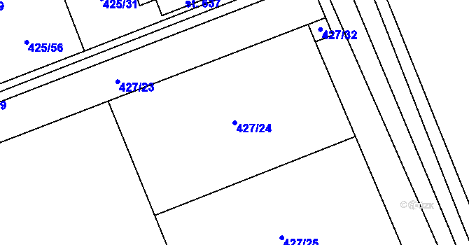 Parcela st. 427/24 v KÚ Nemošice, Katastrální mapa