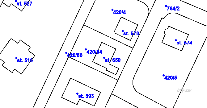 Parcela st. 420/84 v KÚ Nemošice, Katastrální mapa