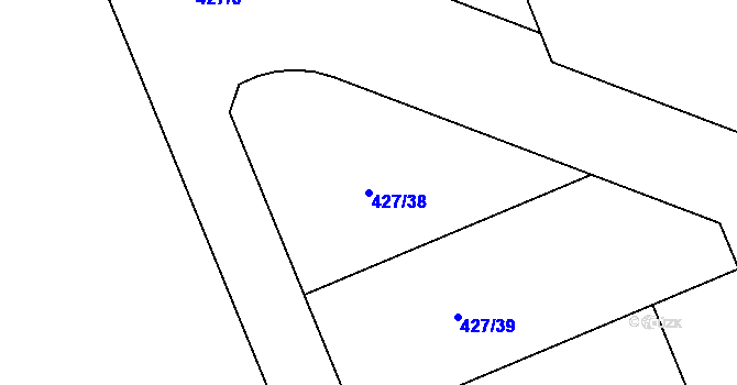Parcela st. 427/38 v KÚ Nemošice, Katastrální mapa
