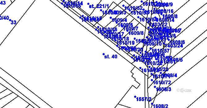 Parcela st. 40 v KÚ Nemotice, Katastrální mapa