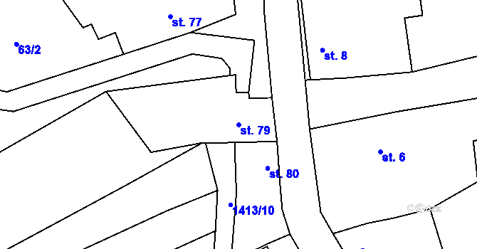 Parcela st. 79 v KÚ Nemotice, Katastrální mapa
