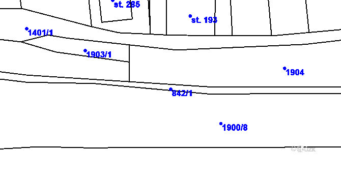 Parcela st. 842/1 v KÚ Nemotice, Katastrální mapa