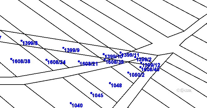 Parcela st. 1399/10 v KÚ Nemotice, Katastrální mapa