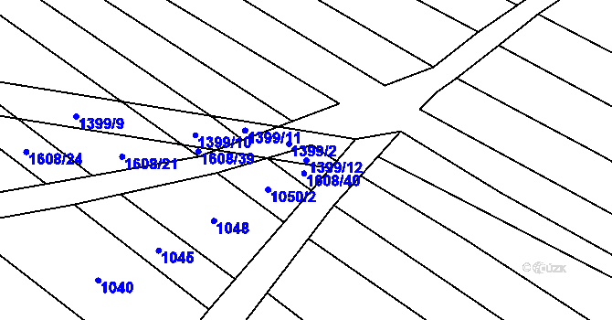 Parcela st. 1399/12 v KÚ Nemotice, Katastrální mapa