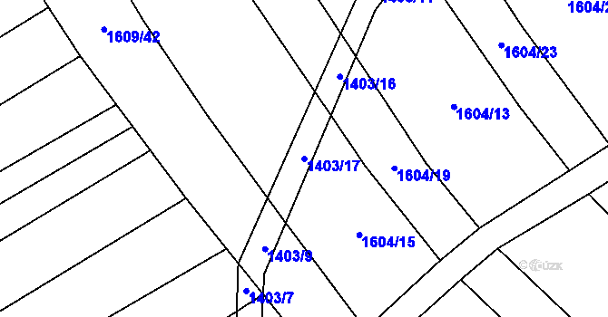 Parcela st. 1403/17 v KÚ Nemotice, Katastrální mapa
