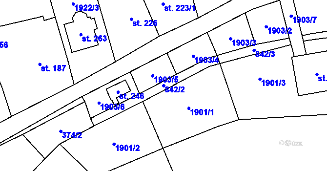 Parcela st. 842/2 v KÚ Nemotice, Katastrální mapa