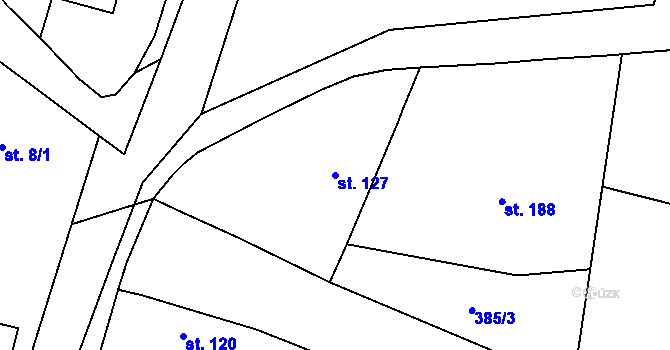 Parcela st. 127 v KÚ Nemyčeves, Katastrální mapa