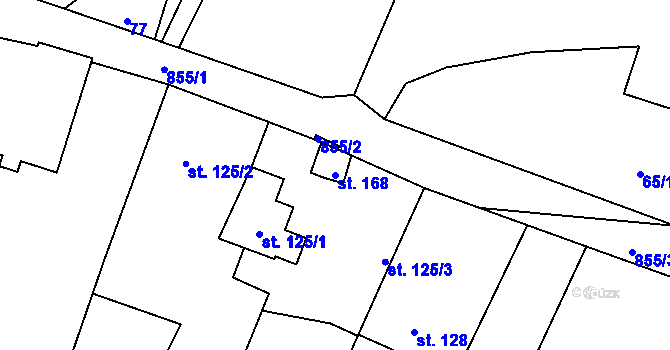 Parcela st. 168 v KÚ Nemyčeves, Katastrální mapa