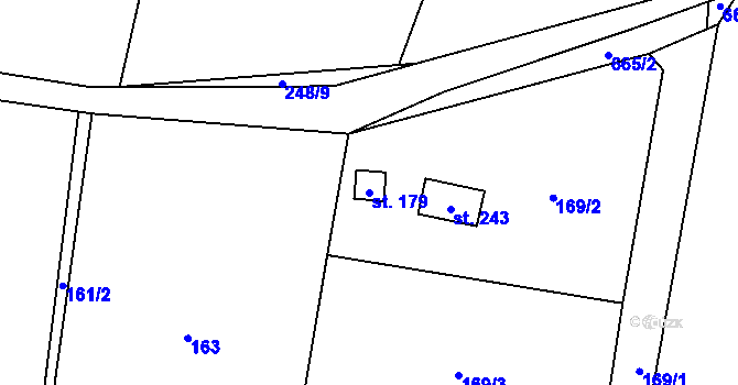 Parcela st. 179 v KÚ Nemyčeves, Katastrální mapa
