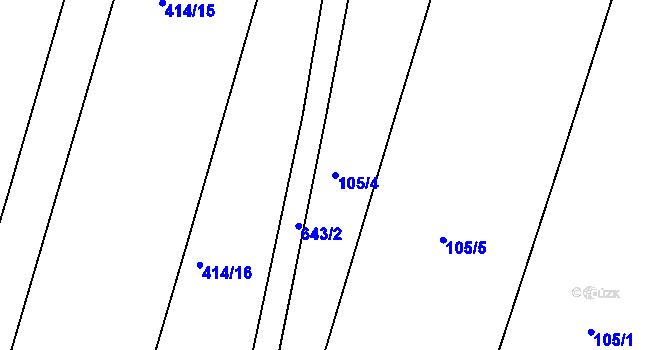 Parcela st. 105/4 v KÚ Nemyčeves, Katastrální mapa