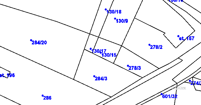 Parcela st. 130/15 v KÚ Nemyčeves, Katastrální mapa
