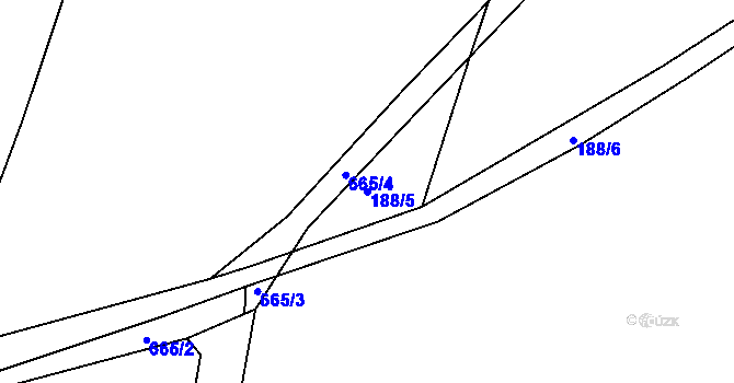 Parcela st. 188/5 v KÚ Nemyčeves, Katastrální mapa