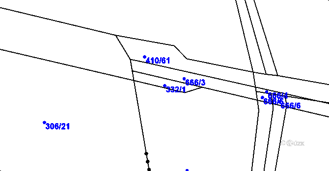 Parcela st. 332/1 v KÚ Nemyčeves, Katastrální mapa
