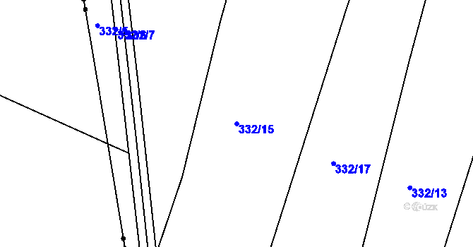 Parcela st. 332/15 v KÚ Nemyčeves, Katastrální mapa