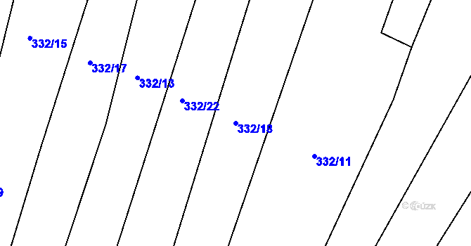 Parcela st. 332/18 v KÚ Nemyčeves, Katastrální mapa