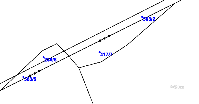Parcela st. 417/7 v KÚ Nemyčeves, Katastrální mapa