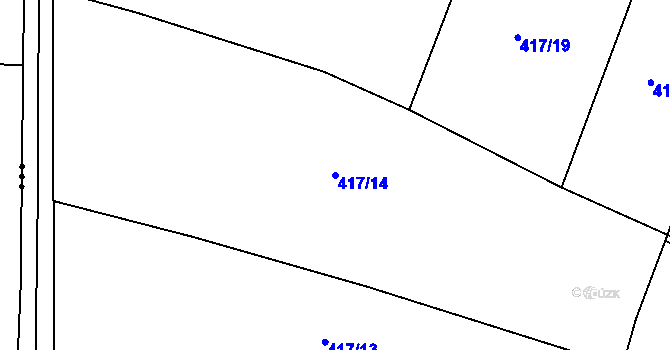 Parcela st. 417/14 v KÚ Nemyčeves, Katastrální mapa