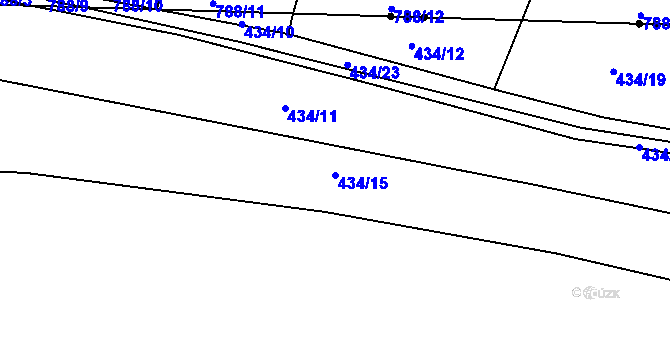 Parcela st. 434/15 v KÚ Nemyčeves, Katastrální mapa
