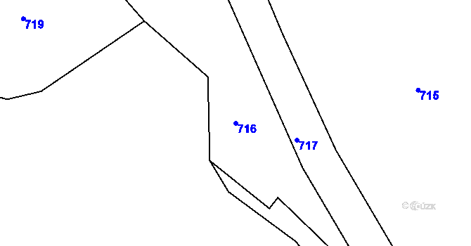 Parcela st. 716 v KÚ Nemyslovice, Katastrální mapa