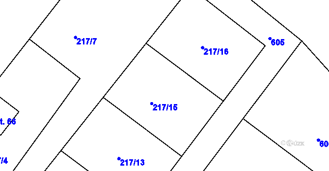 Parcela st. 217/15 v KÚ Nemyslovice, Katastrální mapa