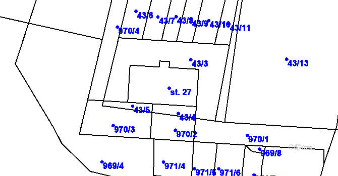 Parcela st. 27 v KÚ Dědice u Nemyšle, Katastrální mapa