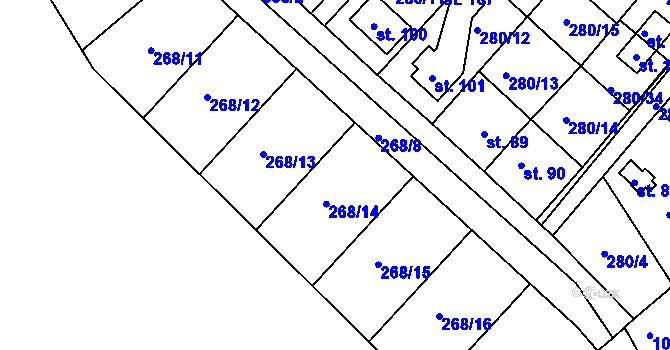 Parcela st. 268/8 v KÚ Nemyšl, Katastrální mapa