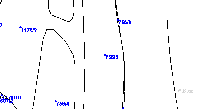 Parcela st. 756/5 v KÚ Nemyšl, Katastrální mapa