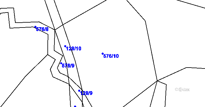 Parcela st. 576/10 v KÚ Nemyšl, Katastrální mapa
