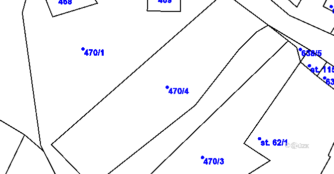 Parcela st. 470/4 v KÚ Nemyšl, Katastrální mapa