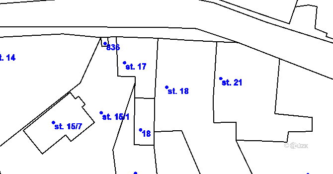 Parcela st. 18 v KÚ Nenačovice, Katastrální mapa