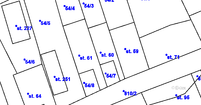 Parcela st. 60 v KÚ Nenačovice, Katastrální mapa