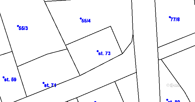 Parcela st. 73 v KÚ Nenačovice, Katastrální mapa