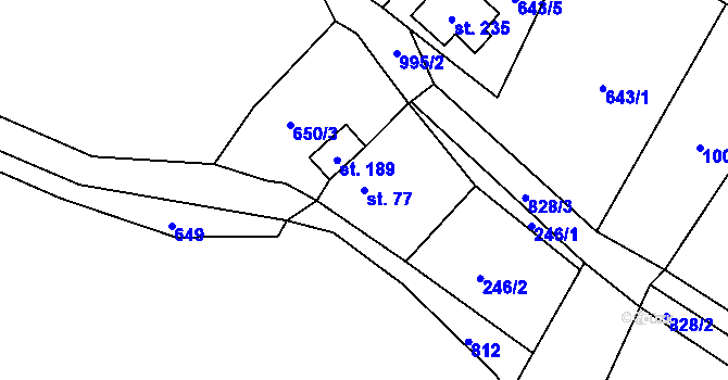 Parcela st. 77 v KÚ Nenačovice, Katastrální mapa