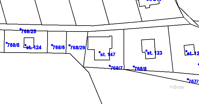 Parcela st. 147 v KÚ Nenačovice, Katastrální mapa