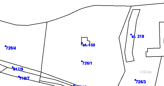 Parcela st. 150 v KÚ Nenačovice, Katastrální mapa