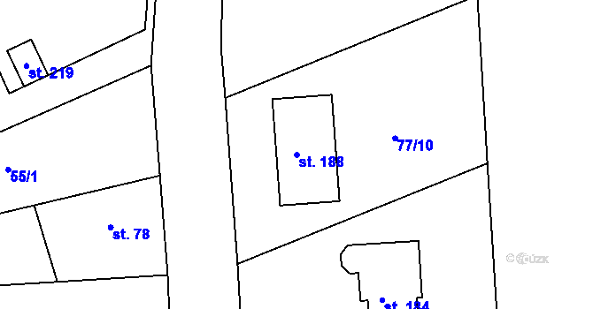 Parcela st. 188 v KÚ Nenačovice, Katastrální mapa