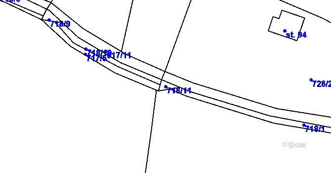 Parcela st. 718/11 v KÚ Nenačovice, Katastrální mapa