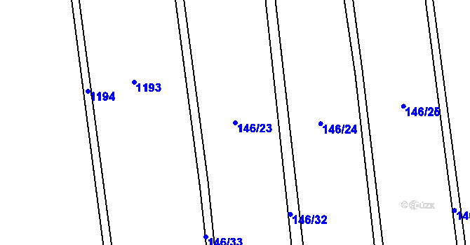 Parcela st. 146/23 v KÚ Nenačovice, Katastrální mapa