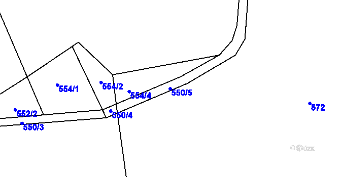 Parcela st. 550/5 v KÚ Nenačovice, Katastrální mapa